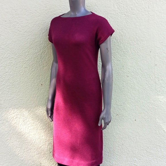 ST JOHN/NEIMAN MARCUS LADIES VINTAGE DENSE WOOL BLEND LUXURY FABRIC MIDI DRESS - Picture 3 of 17